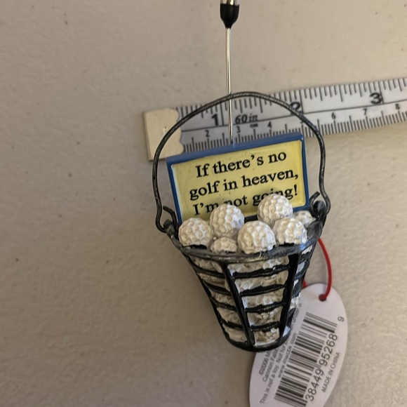 Ornament of golf balls and club, “If there’s no golf in heaven, I’m not going!” - Picture 4 of 5